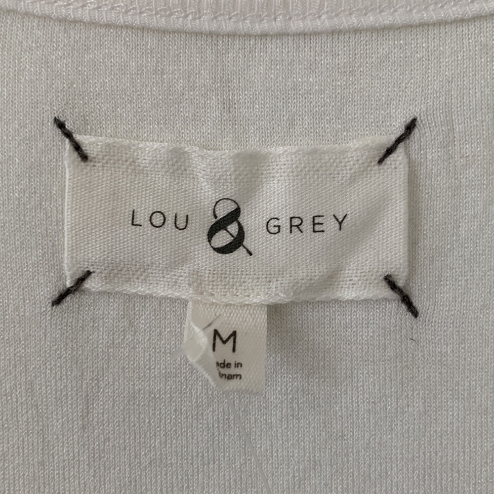 NWT LOU & GREY White Rayon/Spandex Short Sleeves Top Size Medium - Picture 5 of 16